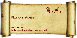 Miron Absa névjegykártya